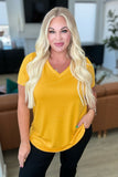 Heart and Soul V-Neck Top in Mustard