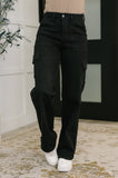 Keira High Waist Cargo Wide in Black