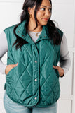 Layering Queen Quilted Puffer Vest in Hunter Green