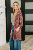 Lizzy Cardigan in Chocolate Paisley