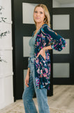Lizzy Cardigan in Hunter Green Floral Paisley