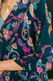 Lizzy Cardigan in Hunter Green Floral Paisley