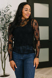 Next Level Patterned Layering Top in Black