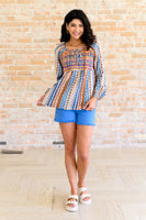 Open Sky Boho Tunic in Navy Mauve