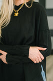 Running Late Hooded Long Sleeve in Black