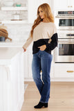 Split Decision Color Block Cargo Sleeve Top